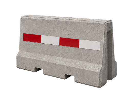 Betonnen barrier met reflectie